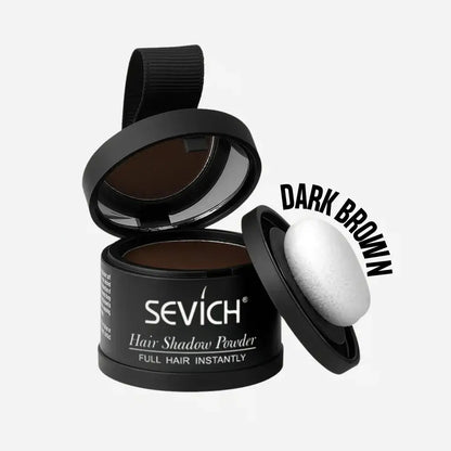Sevich hair shadow powder in dark brown color on a white background